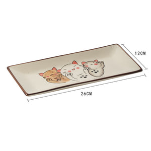 Underglaze Creative Tableware Rectangular Ceramic Cooking Sushi Plate