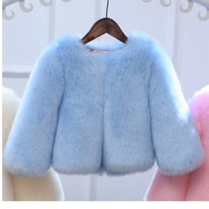 Kids Fox Fur Thickened Warm Velvet Western Style Coat