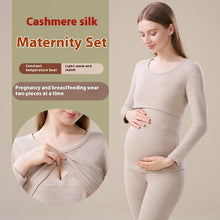 Cargar imagen en el visor de la galería, Cashmere Silk Edging Pregnant Women Warm Suit