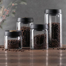 Laden Sie das Bild in den Galerie-Viewer, Vacuum Sealed Jug Set Black Coffee Beans Glass Airtight Canister Kitchen Food Grains Candy Keep Good Storage Jar Set Kitchen Gadgets