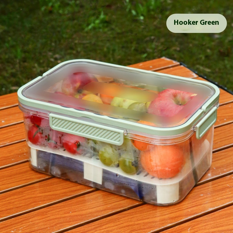 Portable Draining Vegetables Refrigerator Crisper Outdoor Picnic Basket Snacks Fruit Storage Box