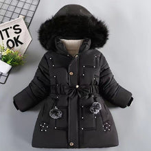 Laden Sie das Bild in den Galerie-Viewer, Fashion Velvet Padded Thickened Coat Western Style Medium And Large Children