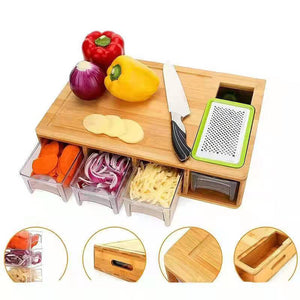 Bamboo Multi-functional Vegetable Cutting Board Cutting Board With Storage Box