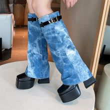 Load image into Gallery viewer, Winter Thick-soled High-heeled Denim Fashion Women&#39;s High Boots