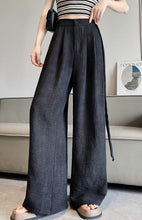 Laden Sie das Bild in den Galerie-Viewer, Ice Silk Tie-dyed Linen High-waisted Wide-leg Pants