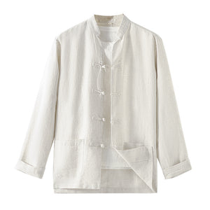 Samo Zaen Linen Shirt Chinese-style Loose Men