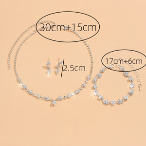 Women's Necklace Earring Bracelet Three-piece Accessories Set