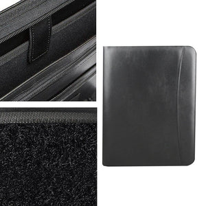 Vegan Leather Folder Zippered Closure Portfolio For Business