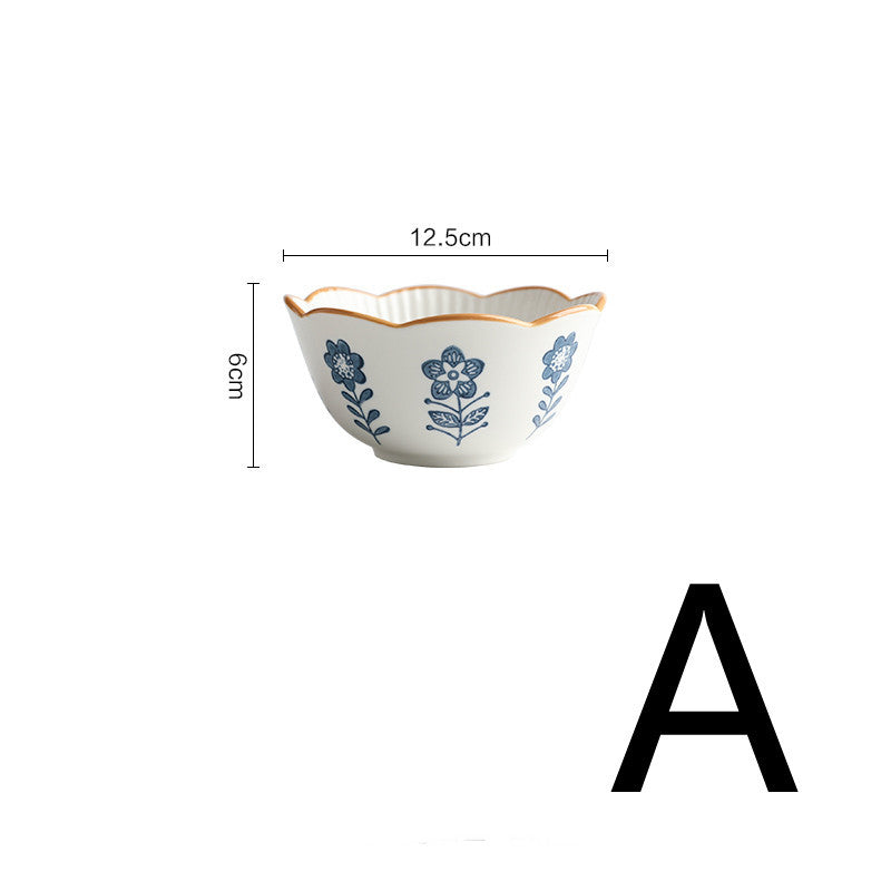 Ceramic Tableware Lace Bowl And Plate Combination