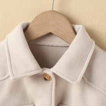 Cargar imagen en el visor de la galería, New Girls&#39; Korean-style Fashionable Autumn And Winter Beige Casual Coat Children Fashionable Stylish Mid-length Woolen Coat