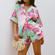 Load image into Gallery viewer, Summer Printed Short-sleeved Hot Pants Casual Suit