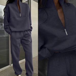 All-matching Thickened Long-sleeved Sweater And Trousers Sport Two-piece Set