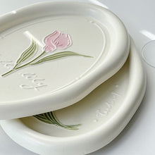 Charger l&#39;image dans la galerie, Common Calla Tulip French Relief Ceramic Plate Tableware