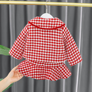 Western Style Woolen Suit Autumn And Winter Children Thickened Woolen Coat Girls