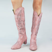 Cargar imagen en el visor de la galería, High-heeled Ethnic Embroidery 35-43 High-top Women&#39;s Boots