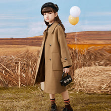 Cargar imagen en el visor de la galería, Girls&#39; Woolen Coat Mid-length Autumn And Winter College Style