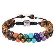 Charger l&#39;image dans la galerie, Fashion Jewelry 6mm 7 Chakra Stone Bead Yoga Meditation Bracelet Healing Crystal Double Layer Natural Gemstone Beaded Anxiety Bracelets For Women