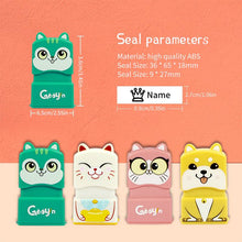 Load image into Gallery viewer, Kids colored  Squirrel Customized Name Stamp (Back to School)