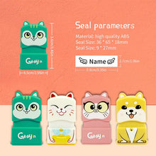 Load image into Gallery viewer, Kids colored  Squirrel Customized Name Stamp (Back to School)