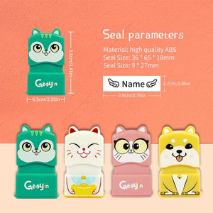 Kids colored  Squirrel Customized Name Stamp (Back to School)