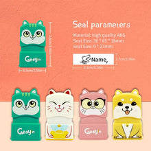 Load image into Gallery viewer, Kids colored  Squirrel Customized Name Stamp (Back to School)