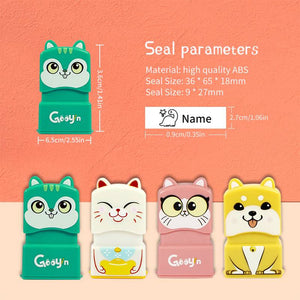 Kids colored  Squirrel Customized Name Stamp (Back to School)