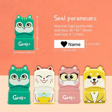 Load image into Gallery viewer, Kids colored  Squirrel Customized Name Stamp (Back to School)