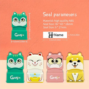 Kids colored  Squirrel Customized Name Stamp (Back to School)