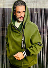 Charger l&#39;image dans la galerie, Fabioogo Wool Jacket with Long Zipper  and Head cover