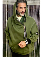 Charger l&#39;image dans la galerie, Fabioogo Wool Jacket with Long Zipper  and Head cover