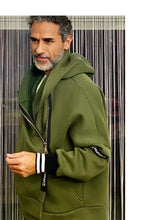 Charger l&#39;image dans la galerie, Fabioogo Wool Jacket with Long Zipper  and Head cover