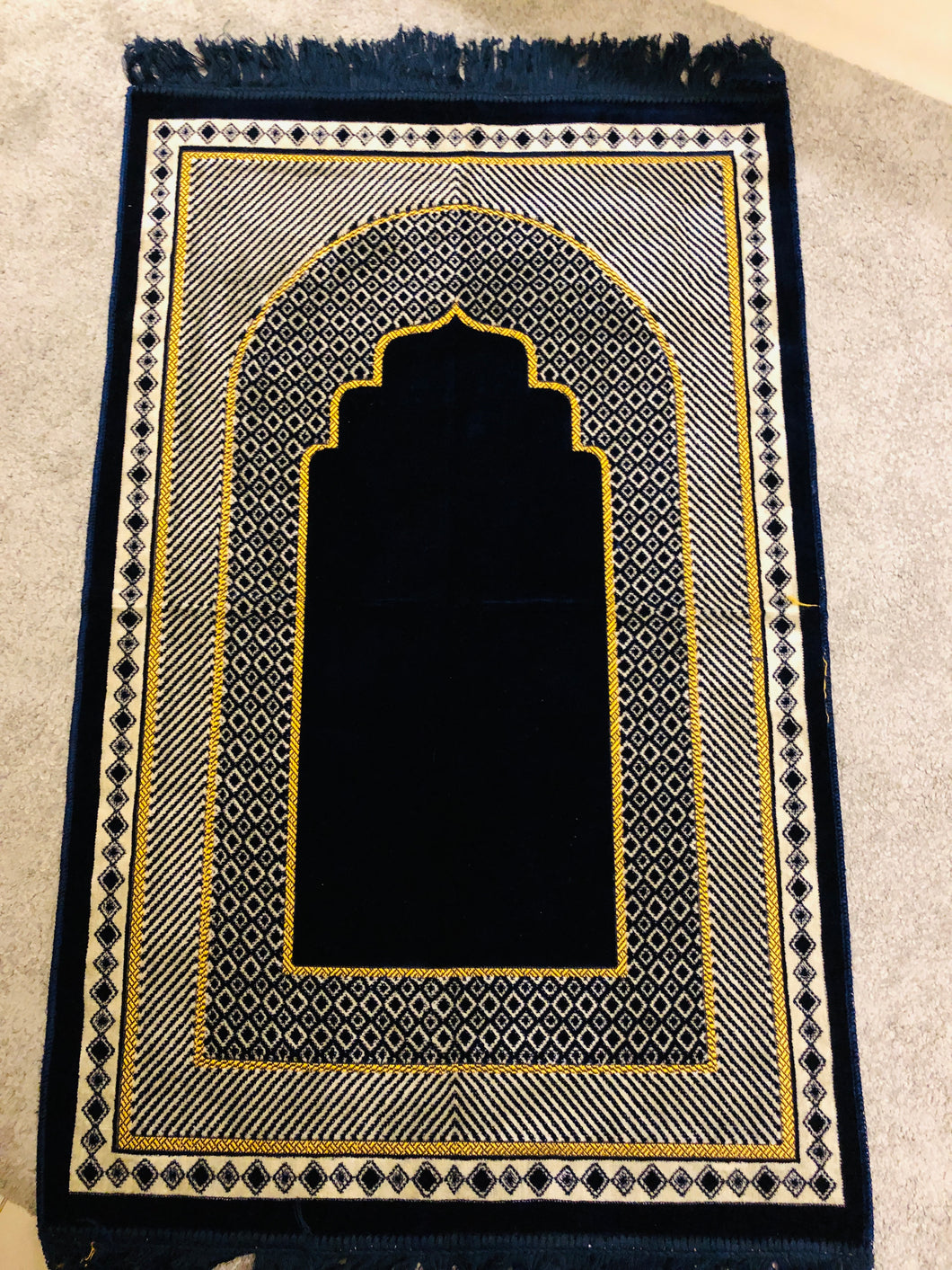 Luxury Thick Praying Rug Sijada 110 * 70 cm Dark Blue - FUCHEETAH