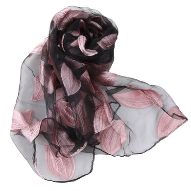 New Spring Summer Scarf Leaf Cut Flowers Scarves  Cover Up For Women Shawls - FUCHEETAH