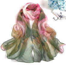 Cargar imagen en el visor de la galería, Summer Lotus Sunscreen Women&#39;s Silk Scarf - FUCHEETAH