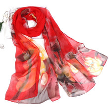 Cargar imagen en el visor de la galería, Summer Lotus Sunscreen Women&#39;s Silk Scarf - FUCHEETAH