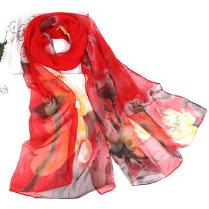 Summer Lotus Sunscreen Women's Silk Scarf - FUCHEETAH