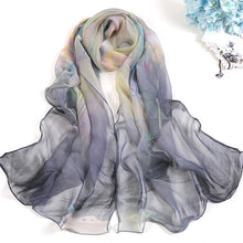 Cargar imagen en el visor de la galería, Summer Lotus Sunscreen Women&#39;s Silk Scarf - FUCHEETAH