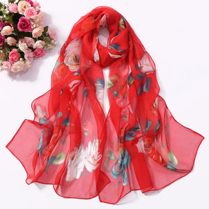 Summer Lotus Sunscreen Women's Silk Scarf - FUCHEETAH