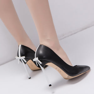 High Quality Women Pointed Toe shoes Bowtie Thin High Heels - FUCHEETAH