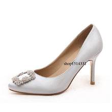 Charger l&#39;image dans la galerie, Rhinestone Women High Heels Silk Stiletto Heels Shoes - FUCHEETAH