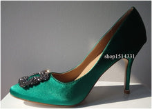 Charger l&#39;image dans la galerie, Rhinestone Women High Heels Silk Stiletto Heels Shoes - FUCHEETAH