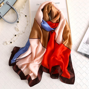 Luxury brand hijab summer women scarves soft long print silk scarves lady shawl - FUCHEETAH