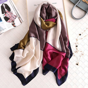 Luxury brand hijab summer women scarves soft long print silk scarves lady shawl - FUCHEETAH