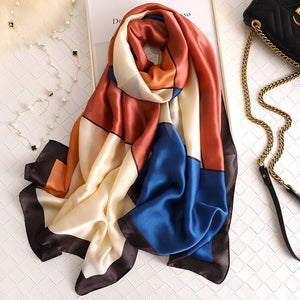 Luxury brand hijab summer women scarves soft long print silk scarves lady shawl - FUCHEETAH