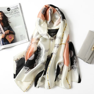 Luxury brand hijab summer women scarves soft long print silk scarves lady shawl - FUCHEETAH