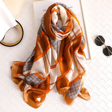 Cargar imagen en el visor de la galería, Luxury brand hijab summer women scarves soft long print silk scarves lady shawl - FUCHEETAH