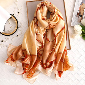 Luxury brand hijab summer women scarves soft long print silk scarves lady shawl - FUCHEETAH