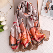 Cargar imagen en el visor de la galería, Luxury brand hijab summer women scarves soft long print silk scarves lady shawl - FUCHEETAH