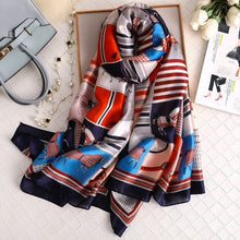 Cargar imagen en el visor de la galería, Luxury brand hijab summer women scarves soft long print silk scarves lady shawl - FUCHEETAH