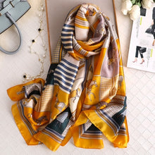 Cargar imagen en el visor de la galería, Luxury brand hijab summer women scarves soft long print silk scarves lady shawl - FUCHEETAH